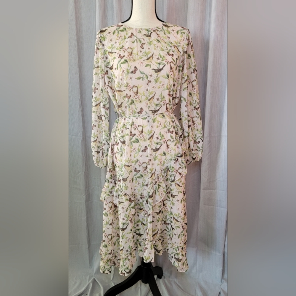 NWT Senlis Antoinette floral print long sleeve maxi dress Size medium